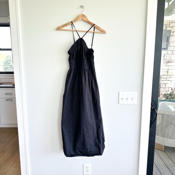 Rachel Parcell Halter Poplin Midi Dress Black XXS - Picture 2 of 8